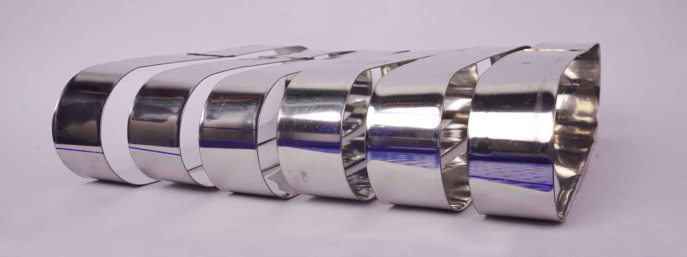 Stainless steel hot dog bun ring/cream bun(7" x 2"x (3/4)")